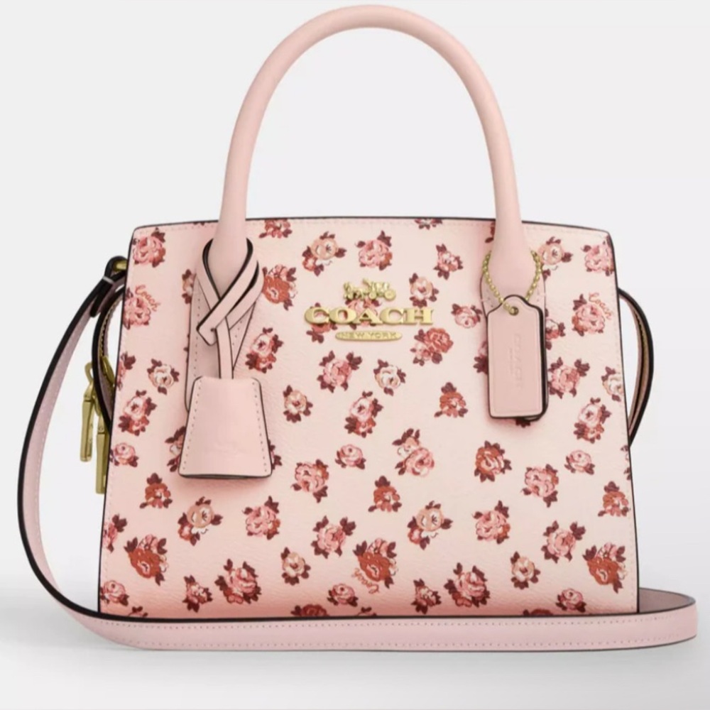 Coach Andrea Carryall Bag With Rose Print In Blush NWT SOLD OUT!!!!